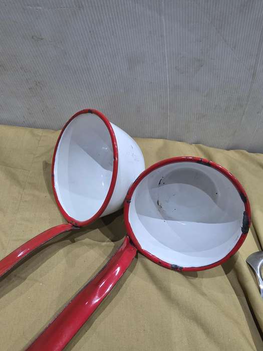 2 PIECE VINTAGE ENAMEL LADLES