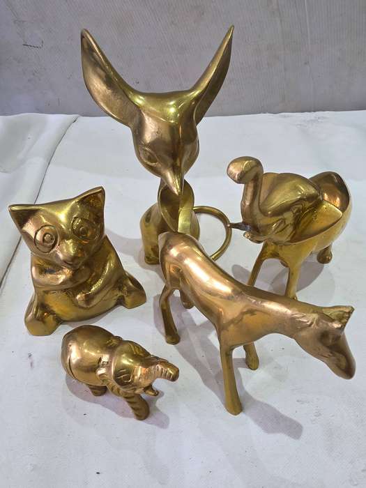 5 PIECE SOLID BRASS COLLECTABLES