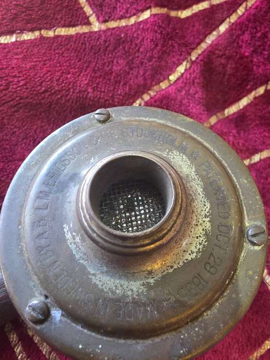 TELEPHONE RECEIVER DATED OCTOBER 28-1895(MADE IN SWEDEN)SEE MARKINGS