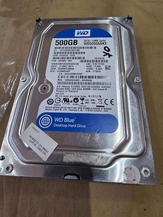 5OOGB  SATA DESKTOP HARD DRIVE