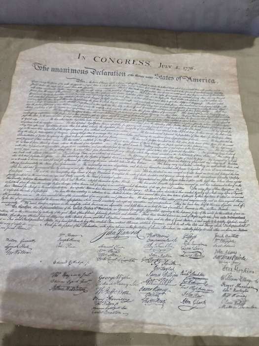 JULY4 1776 USA DECLARATION OF INDEPENDENCE WITH SIGNATURES-SEE DESCRIPTION S