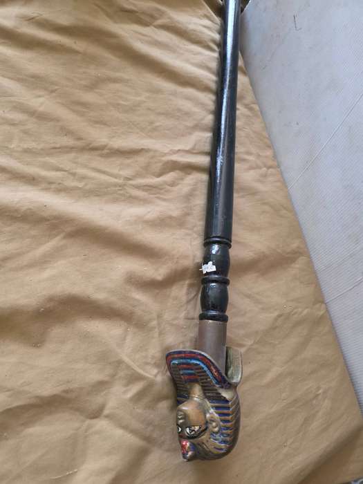 SOLID BRASZ SPHINX HEAD WALKING STICK