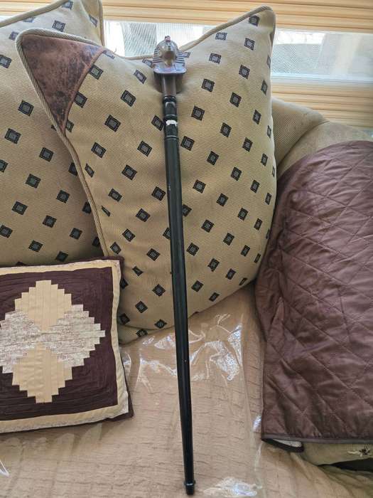 SOLID BRASZ SPHINX HEAD WALKING STICK