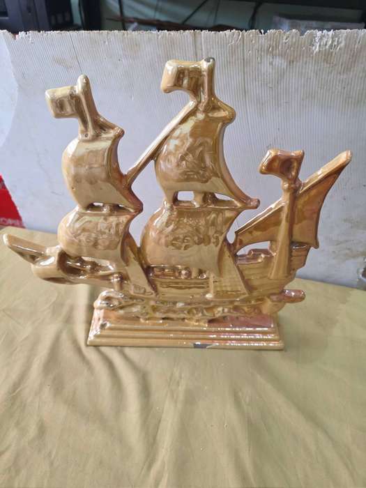 VINTAGE CAST IRON/ METAL SHIP( 30 X 35CM)