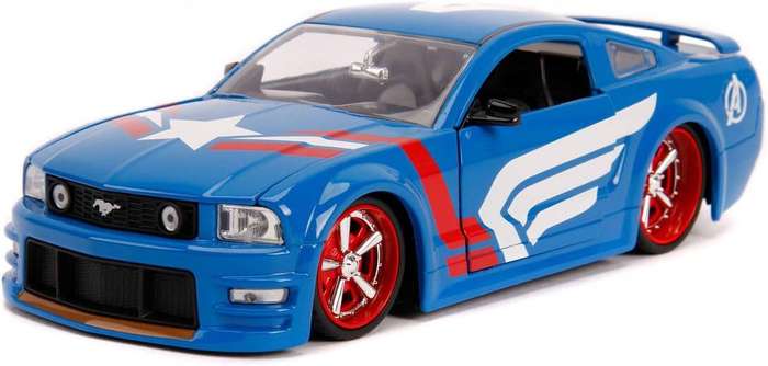 Jada 1:24 2006 Ford Mustang and Captain America Figurine
