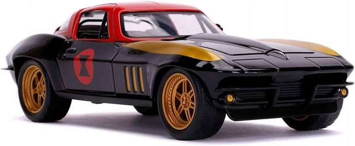 Jada 1:24 1966 Chevy Corvette with Black Widow Figurine