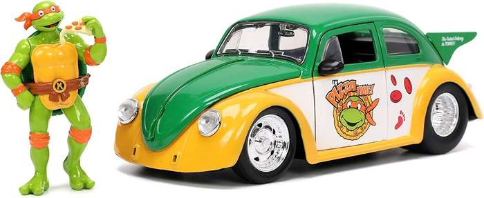 Jada 1:24 VW Beetle 1959 with Michelangelo Ninja Turtle