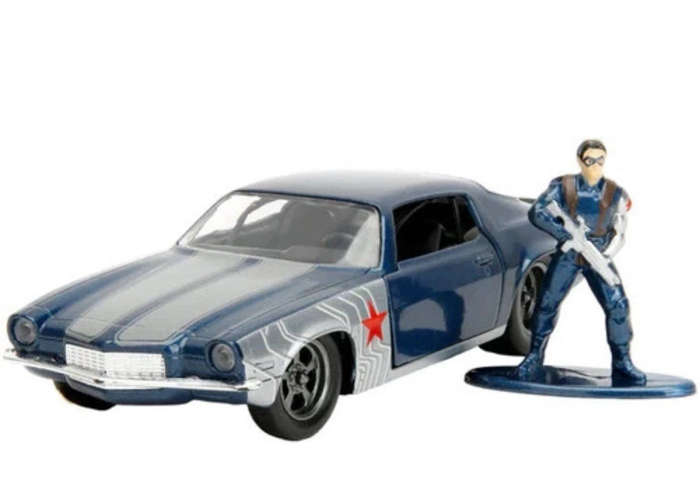 Jada 1:32 1973 Chevrolet Camaro and Winter Soldier  Figurine