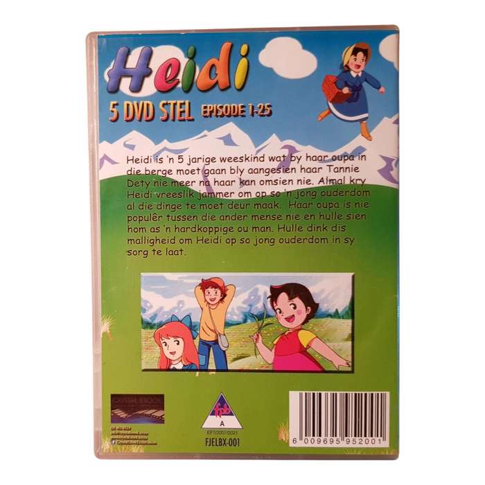 Heidi  Reeks 1-25  5-DVD Stel  Preloved  Baie Goeie Toestand  Afrikaans