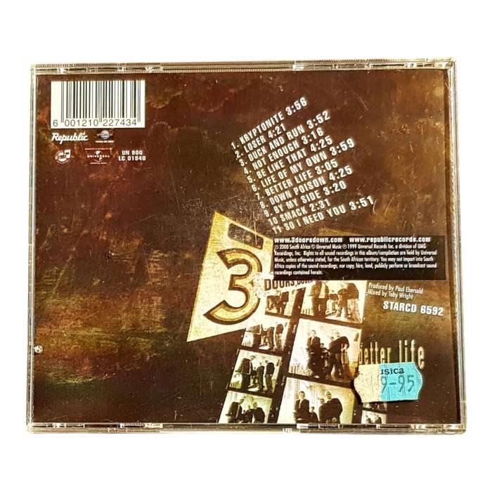 3 Doors Down  The Better Life CD | Breakthrough Post-Grunge Rock Album