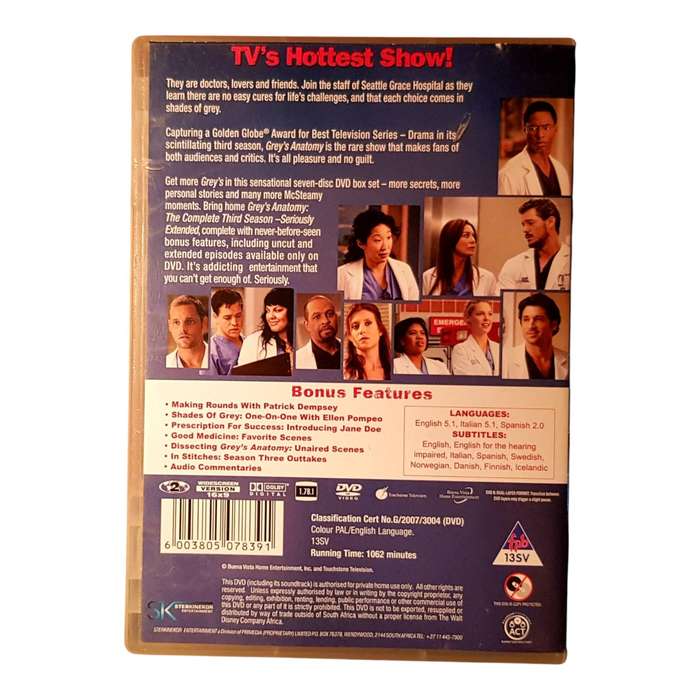 Greys Anatomy  Seasons 1 to 4 DVD Box Set Bundle 4 Boxsets Across 22 Discs Region 2
