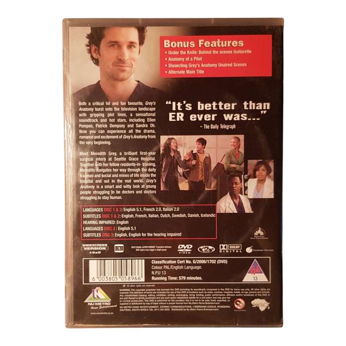 Greys Anatomy  Seasons 1 to 4 DVD Box Set Bundle 4 Boxsets Across 22 Discs Region 2