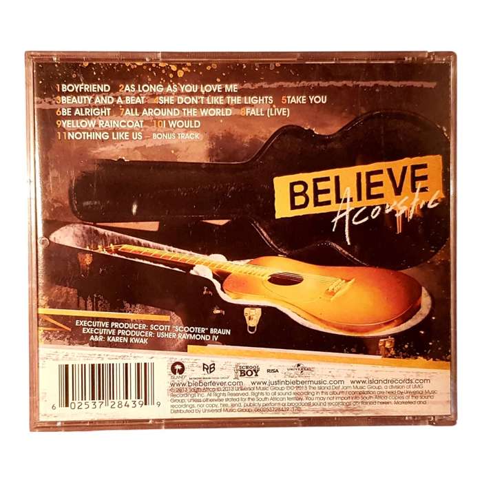 Justin Bieber  Believe Acoustic CD Acoustic Pop Album Good Condition