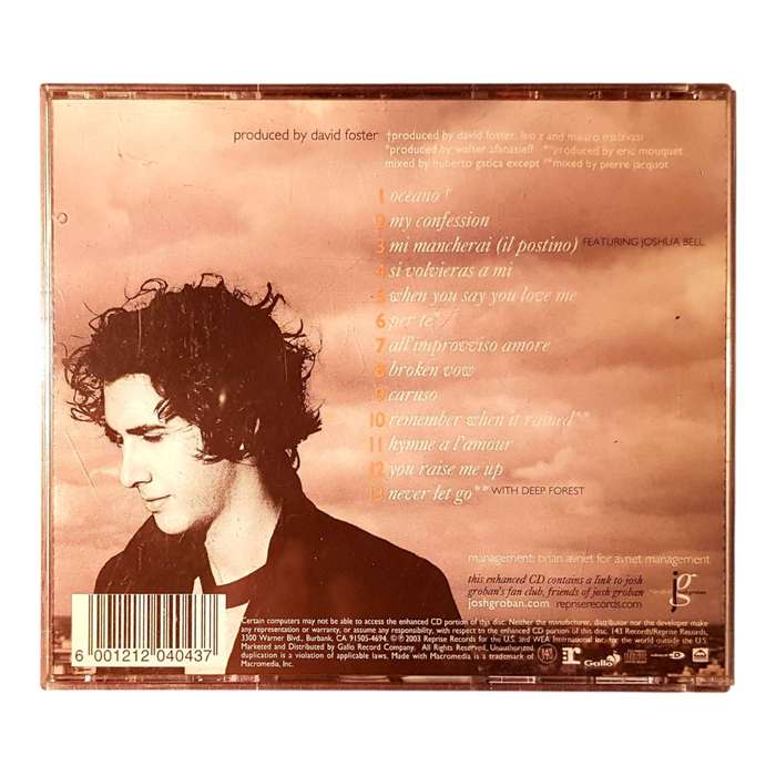 Josh Groban  Closer CD Pop Classical Crossover Good Condition