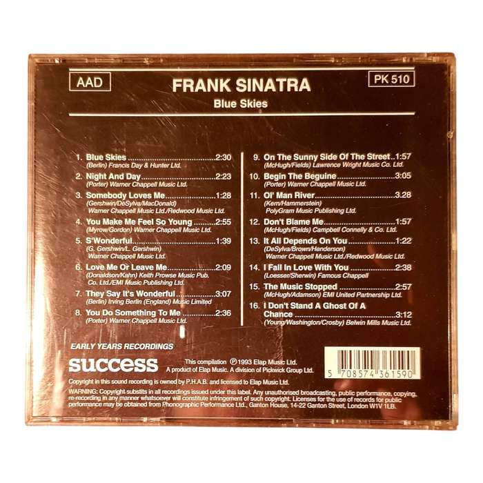 Frank Sinatra - Blue Skies CD Album | Classic Jazz, Swing, Crooner, Very Good Condition
