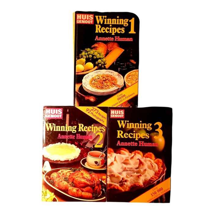 Lot of 3 Annette Human Recipe Books - Winning Recipes 1, 2, & 3 - All Hardcover
