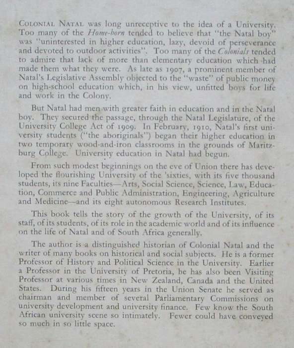 A History of the University of Natal