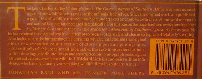Maberly's Mammals of Southern Africa