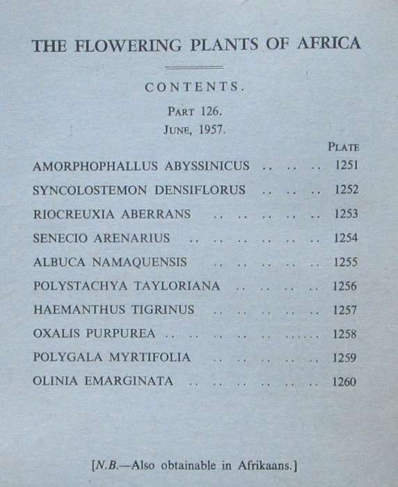 The Flowering Plants of Africa: No.126 Vol 32, Part 2 for June 1957