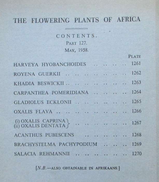 The Flowering Plants of Africa: No.127 Vol 32, Part 3 for May 1958