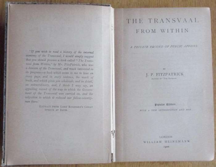 The Transvaal from Within: a Private Record of Public Affairs