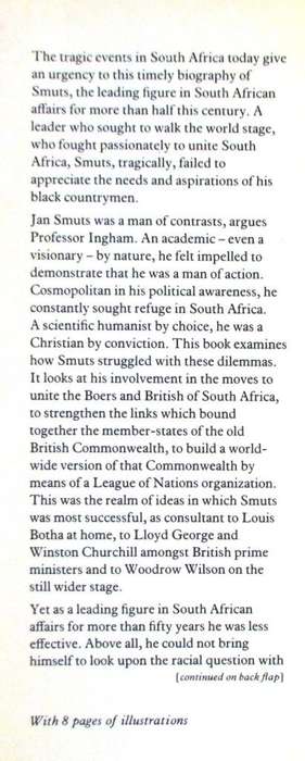 Jan Christian Smuts the Conscience of a South African