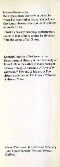 Jan Christian Smuts the Conscience of a South African