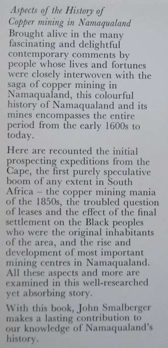 A History of Copper Mining in Namaqualand 1846 - 1931