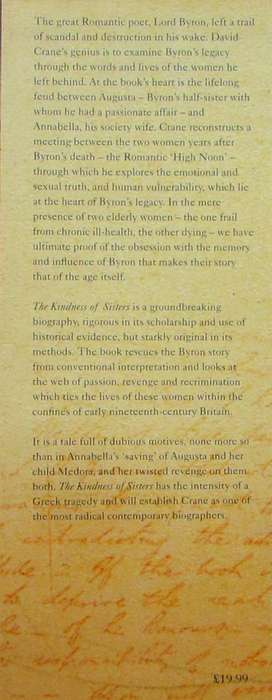 The Kindness of Sisters. Annabella Milbanke and the Destruction of the Byrons