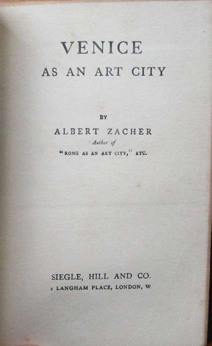 Venice as an Art City