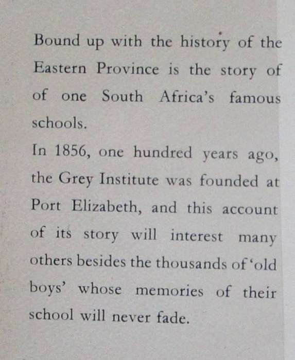 'Neath the Tower the Story of the Grey School Port Elizabeth 1856-1956