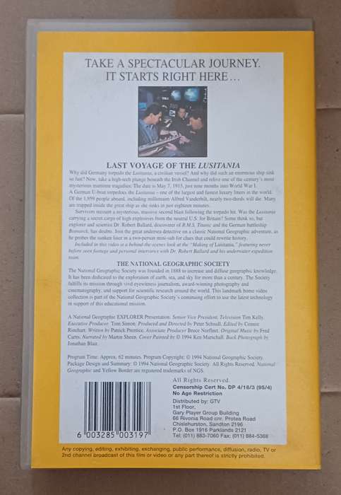 NATIONAL GEOGRAPHIC - LAST VOYAGE OF THE LUSITANIA
