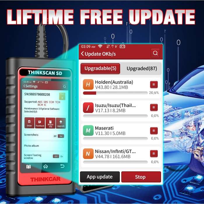 ThinkScan SD6 Diagnostic OBD2 Scanner 6 Systems