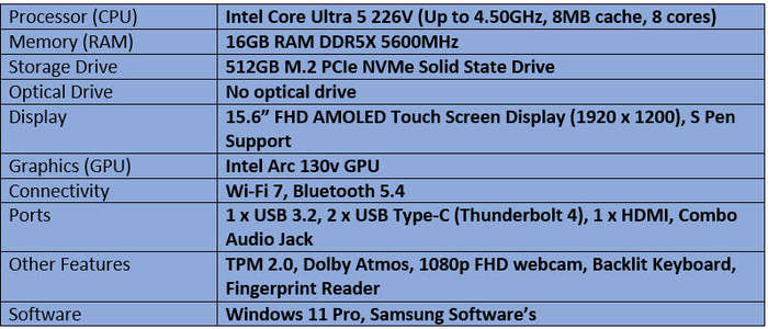 Samsung Book 5 360- Intel Core Ultra 5 - 226V Notebook