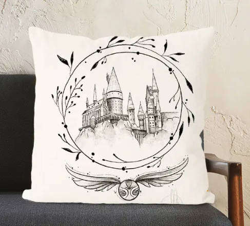 Harry Potter Pillow Case, featuring the iconic Hogwarts Castle