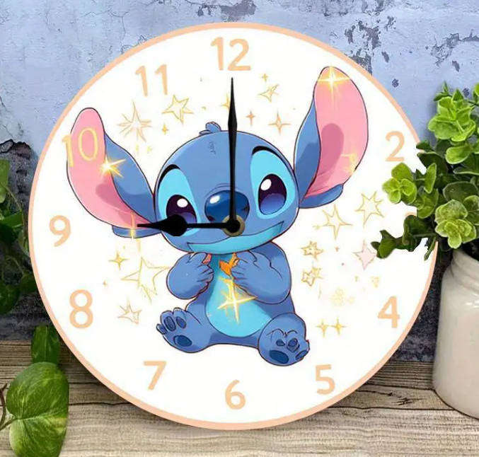 1pc Stitch 2D Flat Wall Clock