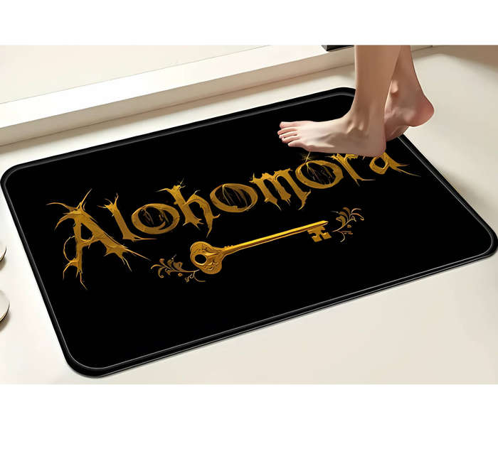 Alohomora" Golden Magic Spells Printed Door Mat