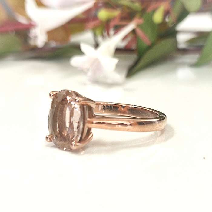 Rose Gold & Oval Morganite Ring #vc010