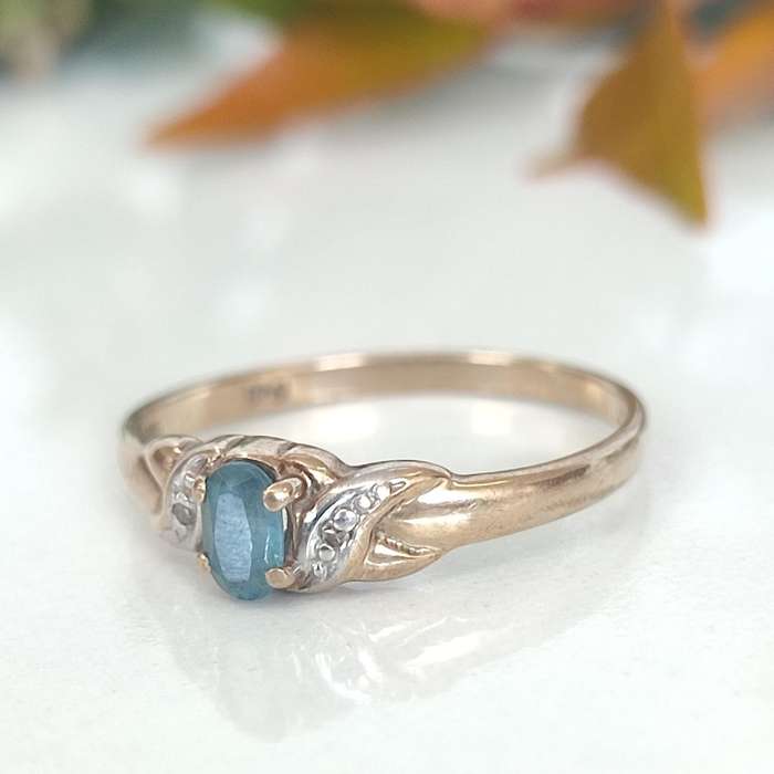 Gold & Aquamarine Ring #VC001
