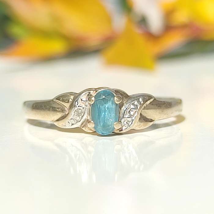 Gold & Aquamarine Ring #VC001
