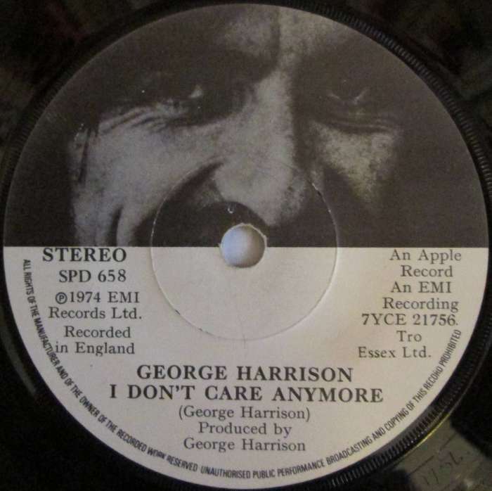 GEORGE HARRISON - DING DONG / I DONT CARE ANYMORE  (7 SINGLE/VINYL)
