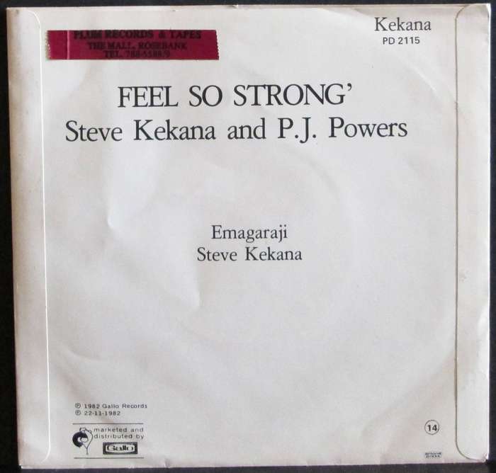 STEVE KEKANA AND P.J. POWERS WITH HOTLINE - FEEL SO STRONG / EMAGARAJI (7 SINGLE/VINYL)