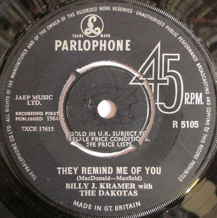 BILLY J. KRAMER WITH THE DAKOTAS - LITTLE CHILDREN / THEY REMIND ME OF YOU (7 SINGLE/VINYL)