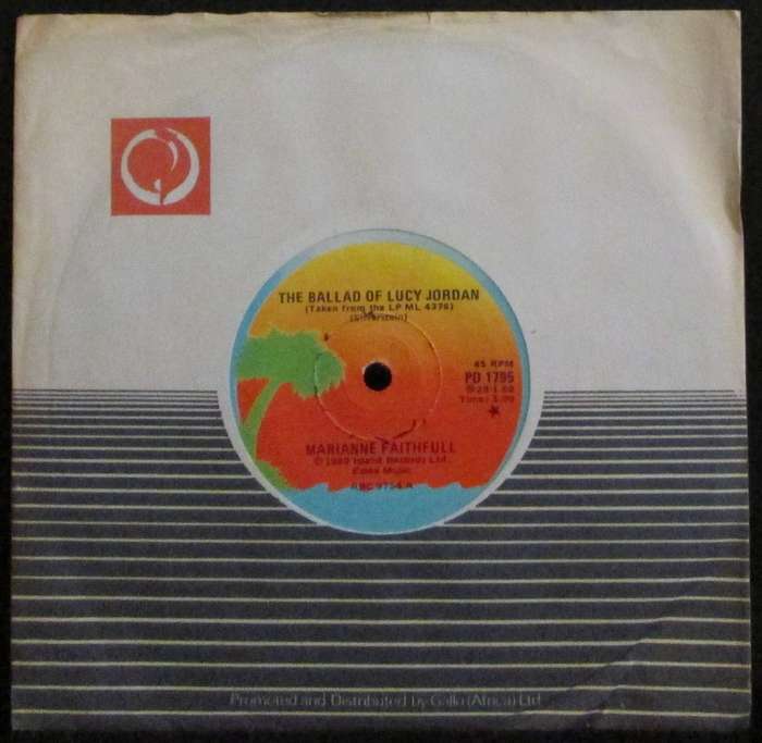 MARIANNE FAITHFULL - THE BALLAD OF LUCY JORDAN / BRAIN DRAIN (7 SINGLE/VINYL)