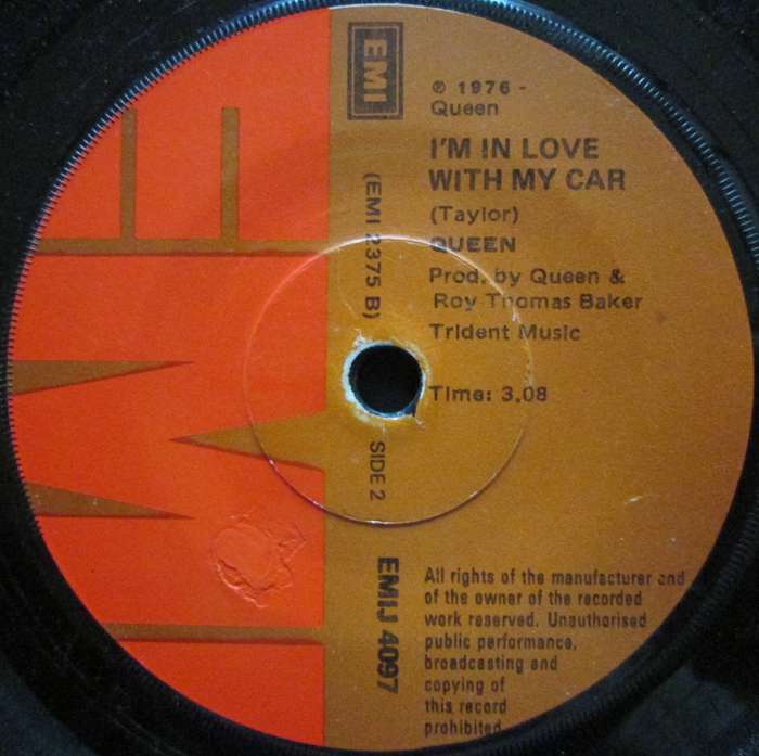 QUEEN - BOHEMIAN RHAPSODY / IM IN LOVE WITH MY CAR (7 SINGLE/VINYL)