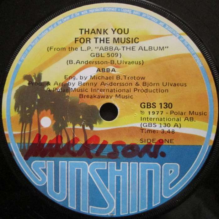 ABBA - EAGLE / THANK YOU FOR THE MUSIC (7 SINGLE/VINYL)