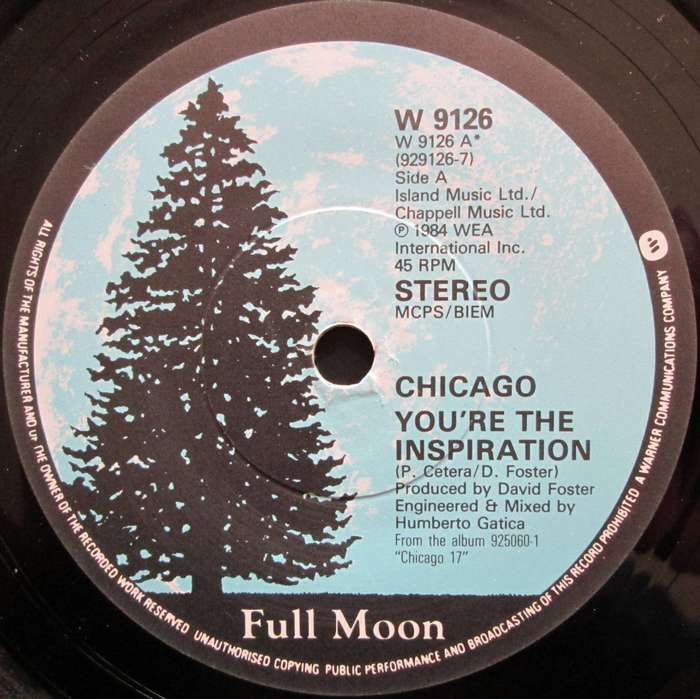 CHICAGO - YOURE THE INSPIRATION / ONCE IN A LIFETIME (7 SINGLE/VINYL)