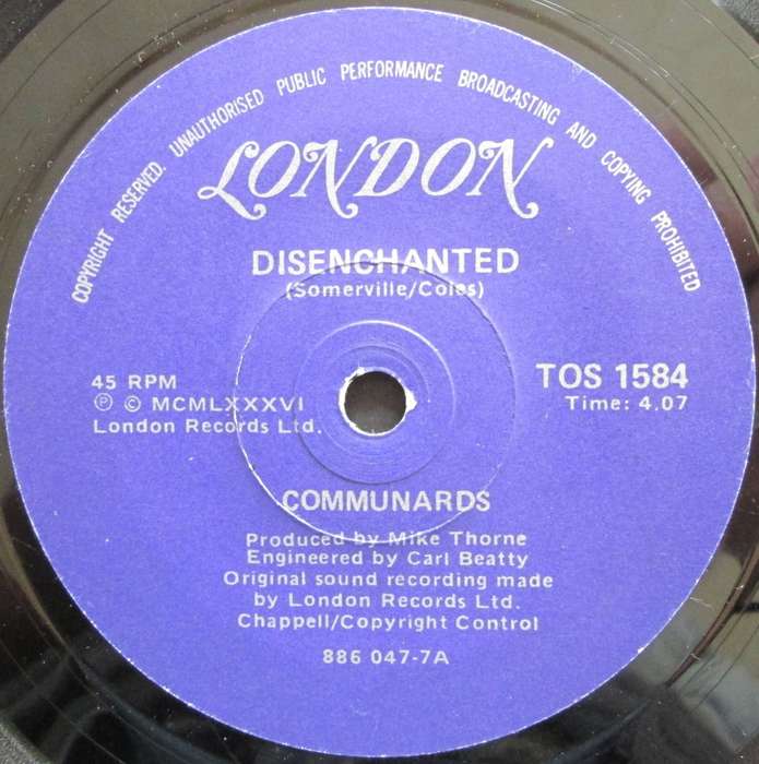 COMMUNARDS - DISENCHANTED / JOHNNY VERSO  (7 SINGLE/VINYL)