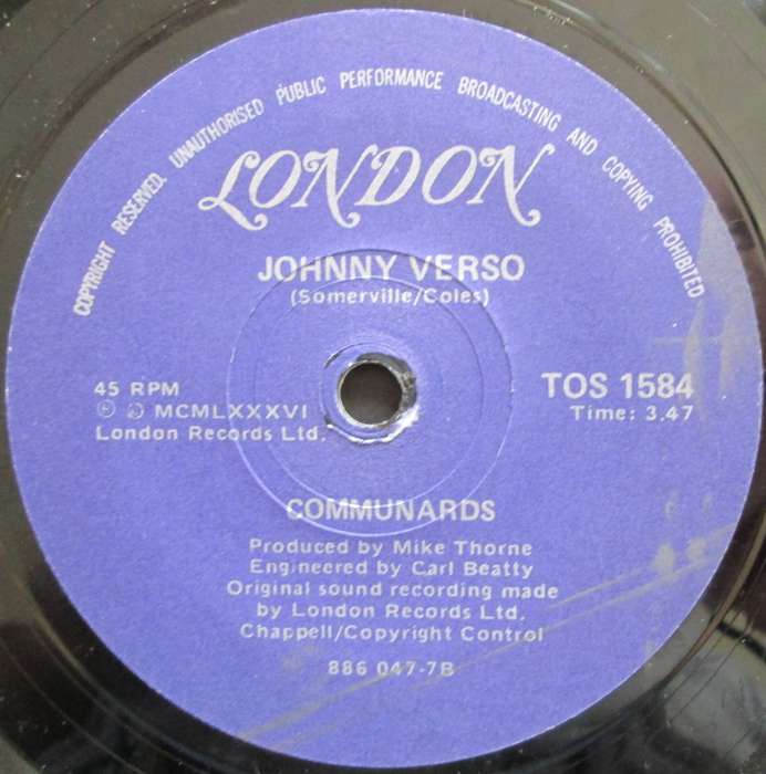 COMMUNARDS - DISENCHANTED / JOHNNY VERSO  (7 SINGLE/VINYL)