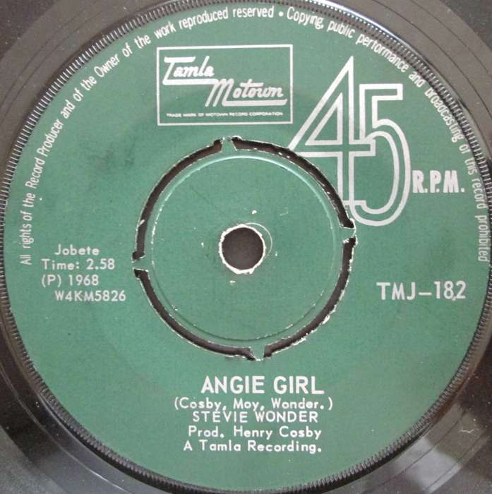 STEVIE WONDER - FOR ONCE IN MY LIFE / ANGIE GIRL   (7 SINGLE/VINYL)